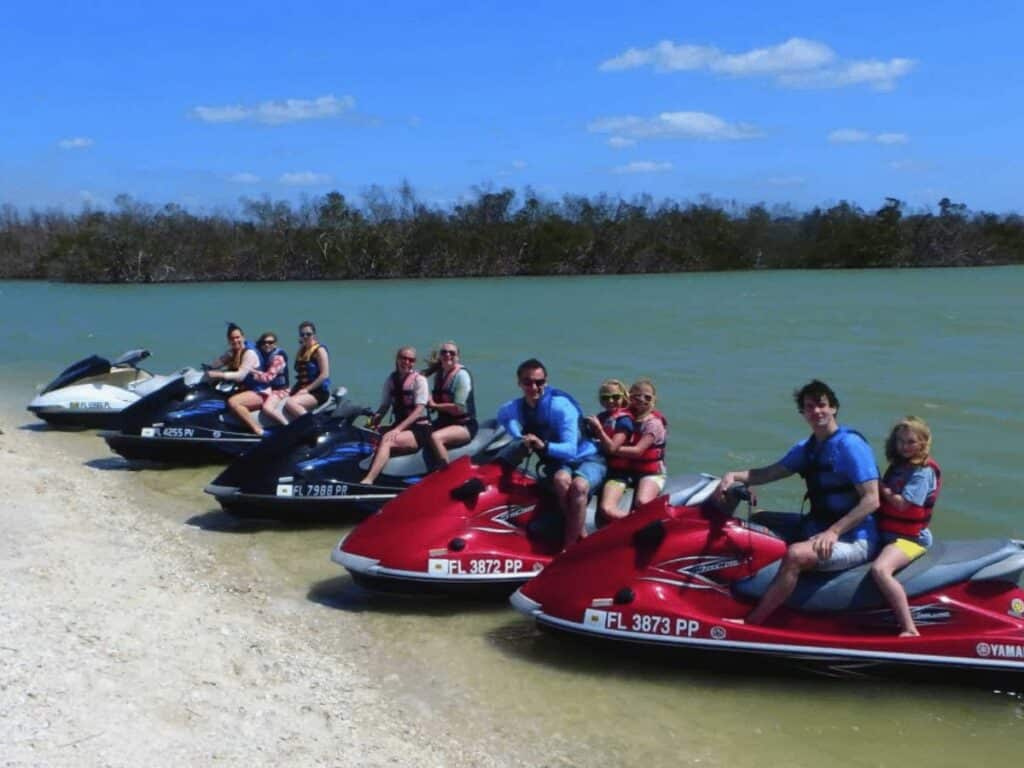 People getting ready to enjoy their dolphin jet ski tour